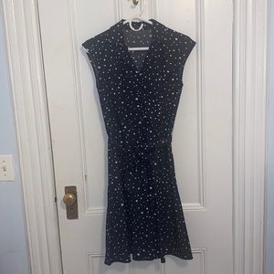 Navy Blue and white polka dot dress